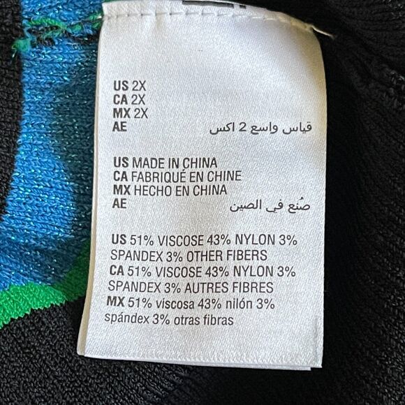 INC Pullover Knit Sweater Women Size 2X‎ Multicolor Striped Stretch Short Sleeve - Picture 7 of 10